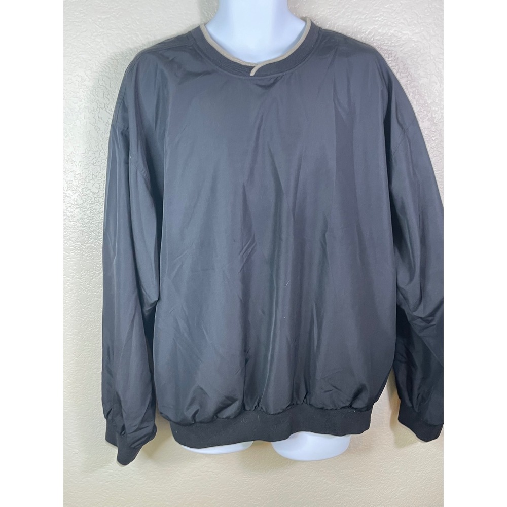 Cutter & Buck Mens XL Sweatshirt Nylon Black Long Sleeve Pullover Golf Preppy